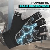 SAWANS Fingerless Working Gloves Men Performance Heavy Duty Black Large view 4
