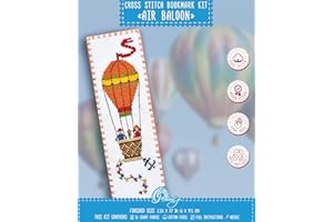 Povitrulya Counted Cross Stitch Kit - DIY Kits for Adults or Kids - Funny Embroidery Bookmark - Easy to Use - Craft Collection - Air Balloon