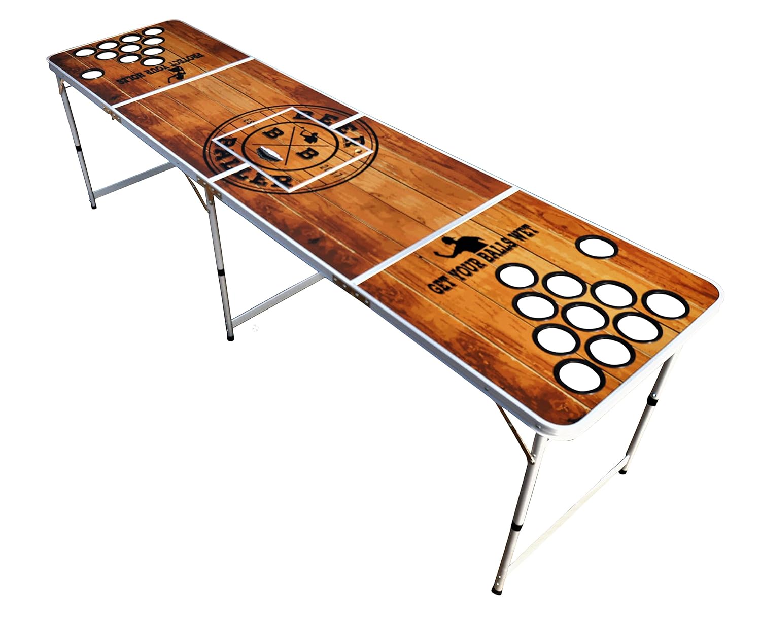 BeerBaller PREMIUM Beer Pong Table wooden Design [water repellent