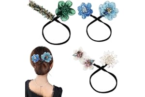 SENNI Delicate Shining Flowers Hair Bun Maker Lazy Hair Curler Bun Maker For Hair Scrunchies Hair elegant Bun Lazy Hair Curler Bun Maker Deft Bun Make For Women Girls (Style 2)