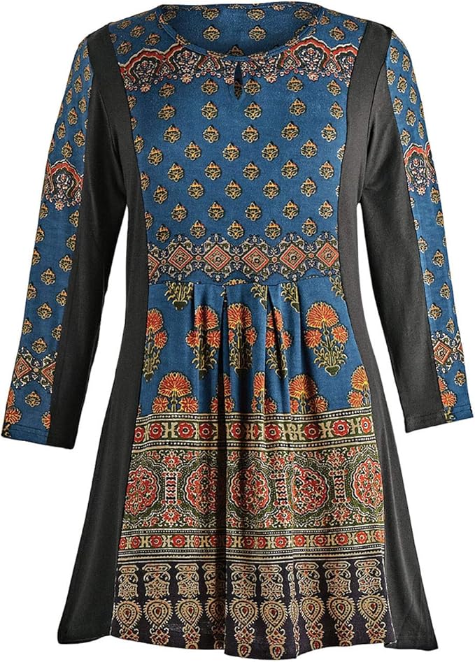 Parsley & Sage Women's Sundar Tunic Top - Long Sleeve Shirt with Front Pleats at Amazon Womenâs 