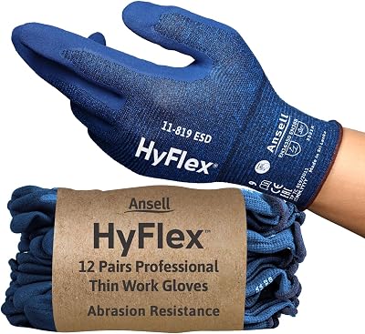 Ansell HyFlex 11-819 Ultrathin Nitrile Coated Gloves, ESD, Touchscreen, XS