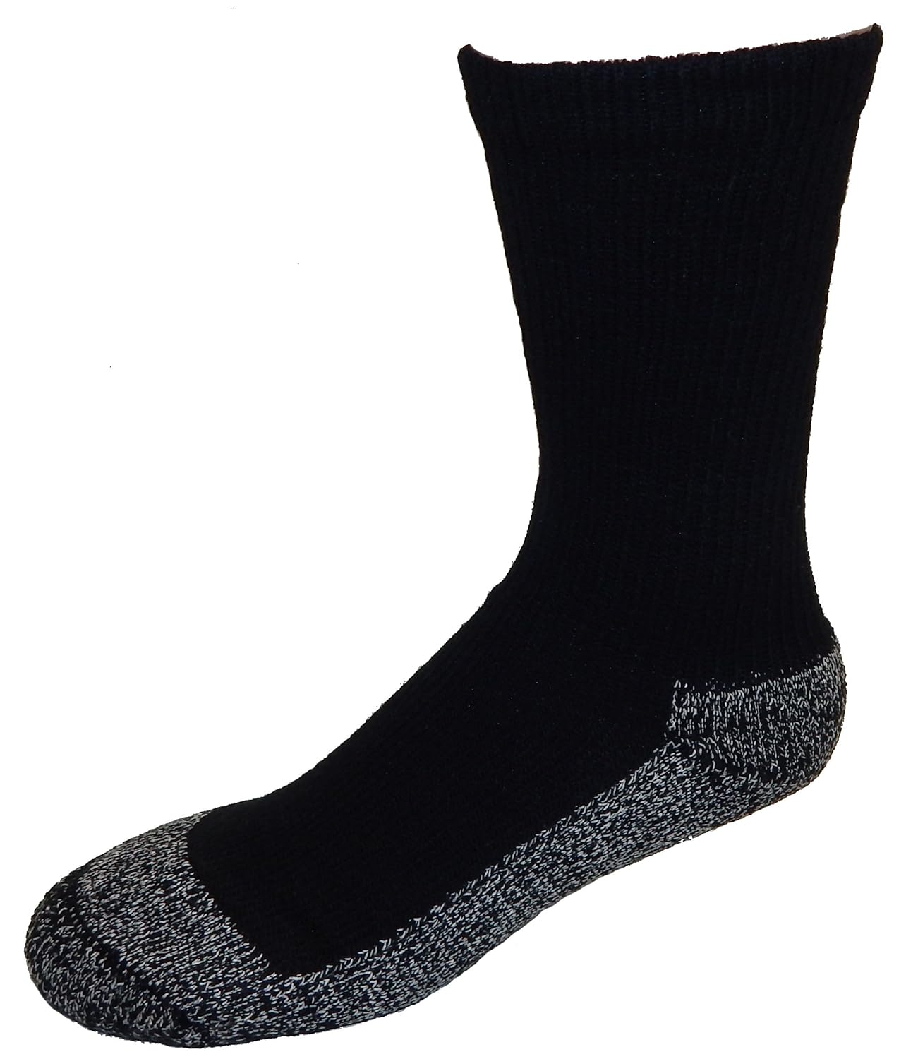 Cushees Men's BLACK 3 pack Triple Thick Crew Socks 160 Large