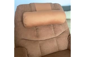 EOT Wellness Recliner Pillow for Lumbar, Neck, and Cervical Support, Sleep, Couch, Office Chair, Headrest, Weighted, No Velcro Required (Brown)