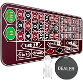 iEsstros Casino Roulette Mat 70" x 35" Rubber Table Mat with Storage Bag Win Marker Roulette Table Top Mat Casino Games for Adults-Red