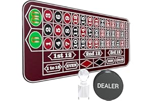 iEsstros Casino Roulette Mat 70" x 35" Rubber Roulette Table Mat Roulette Felt Mat with Storage Bag Win Marker Roulette Table Top Mat Casino Games for Adults-Red