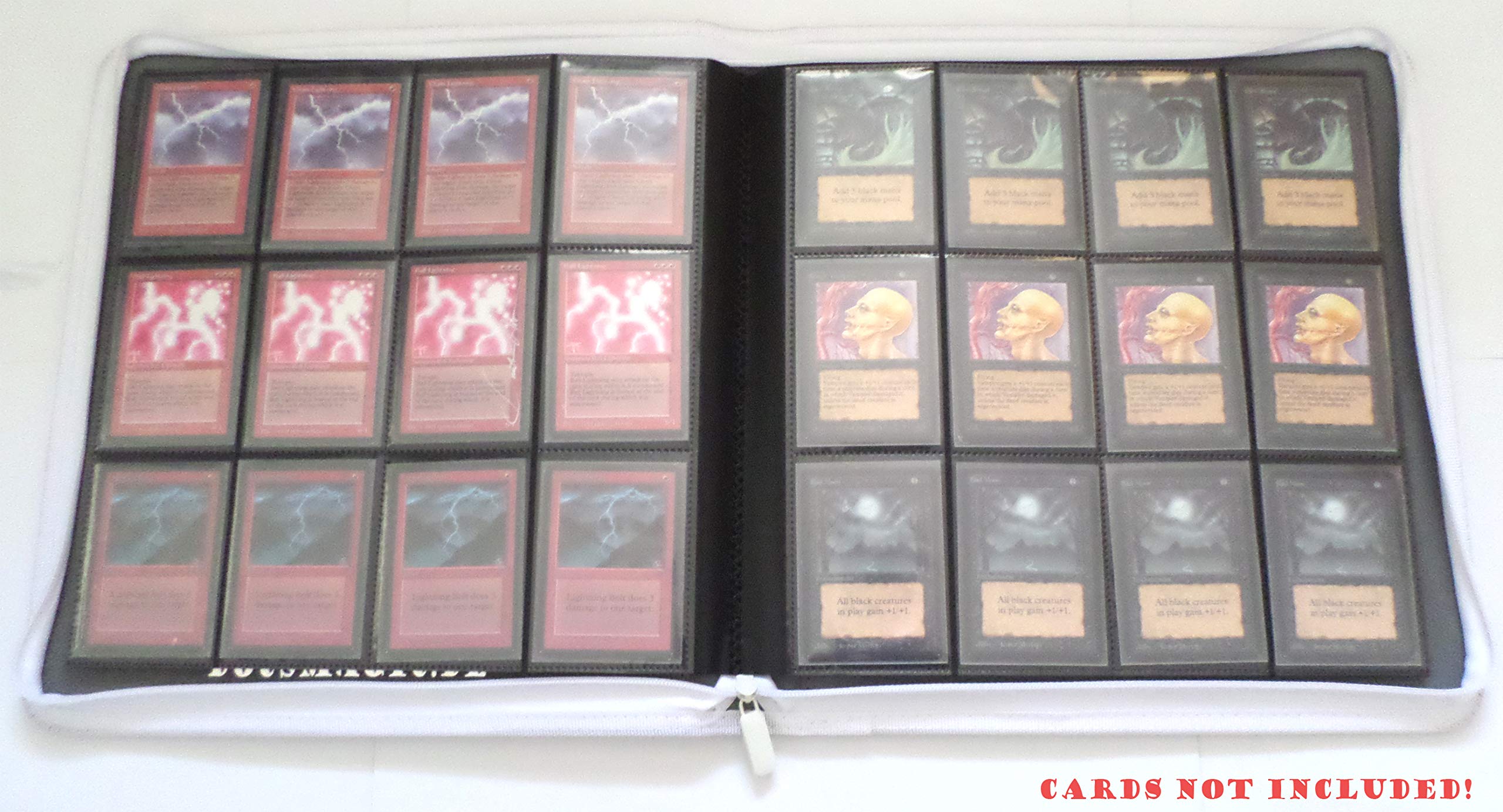 docsmagic.de Premium Pro-Player 12-Pocket Playset Zip-Album White - 480 Card Binder - MTG - PKM - YGO