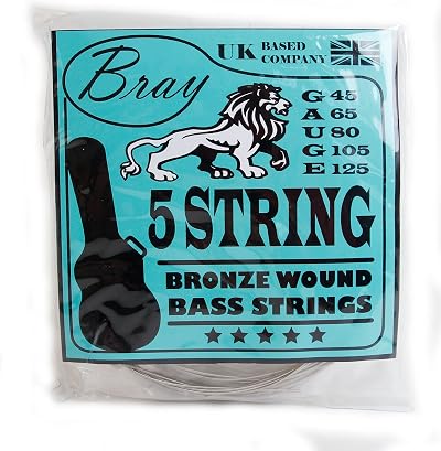 Bray 5 String Bass Guitar Strings 45-125 Nickel Wound for Fender Gibson Yamaha