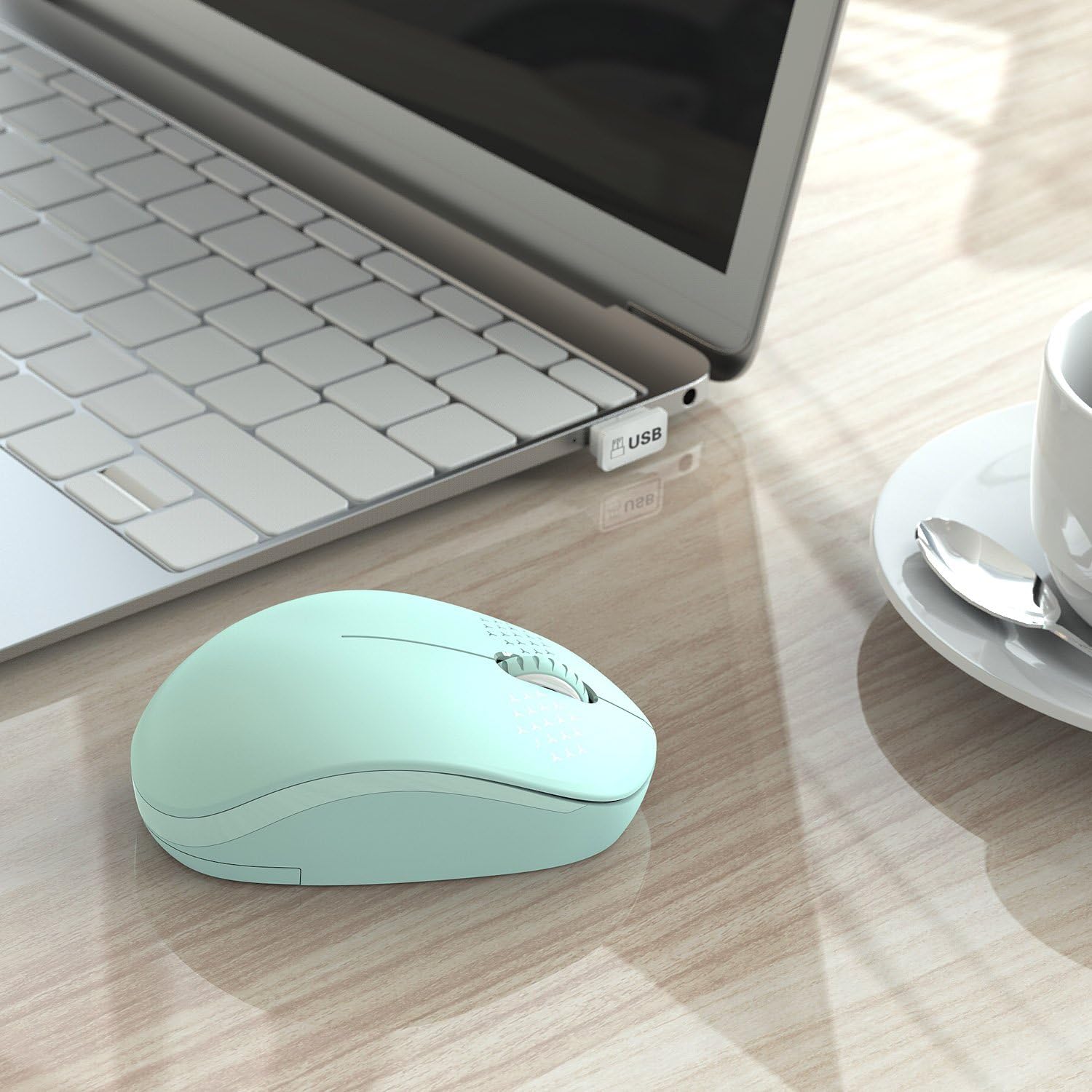 seenda Wireless Mouse, 2.4G Noiseless Mouse with USB Receiver - Portable Computer Mice for PC, Tablet, Laptop with Windows System - Mint Green: Electronics