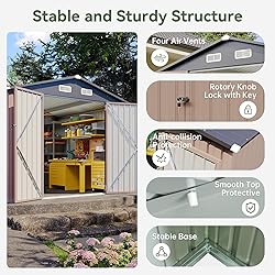 Aoxun 8'x15' Outdoor Metal Storage Shed with