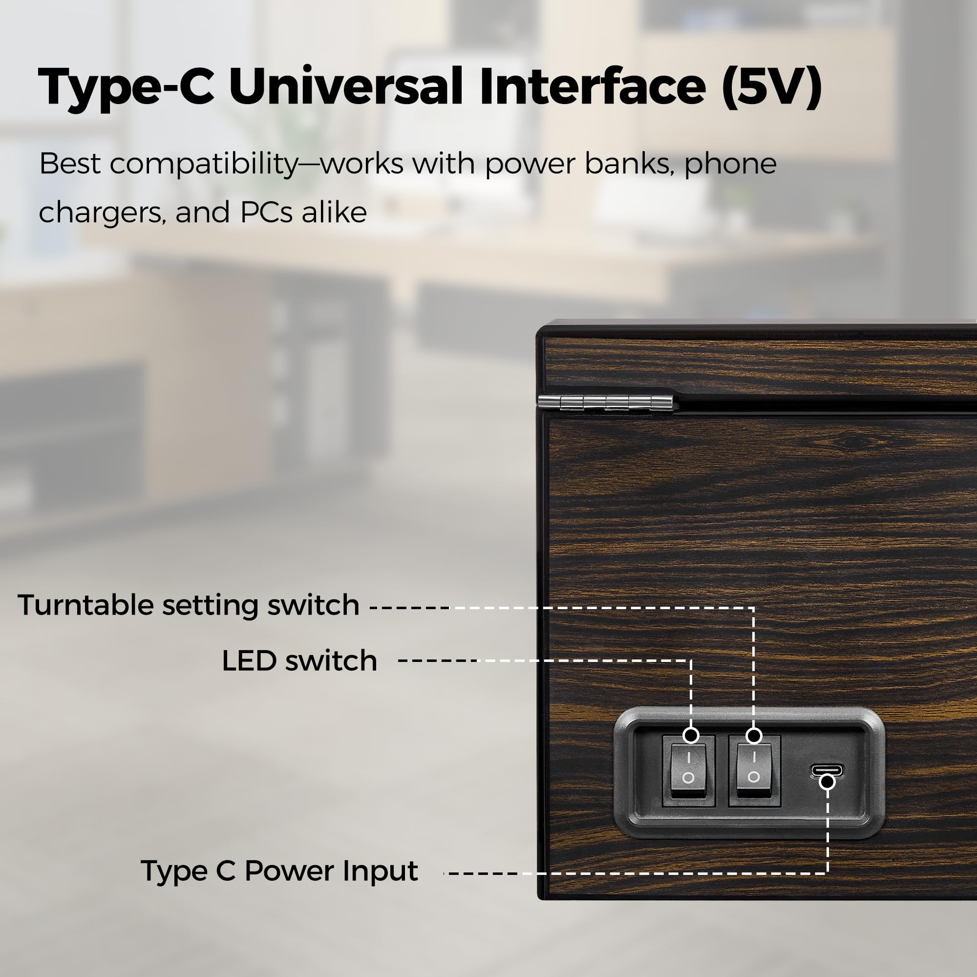 ANWBROAD ANWBROAD Watch Winder for Automatic Watches 4 Watch Rotator and 6 Extra Storages with Super Quiet Motor LED Backlight Watch Turner Piano Paint Watch Shaker 4 Rotating Modes USB UJWW002E