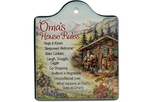 Essence of Europe Gifts Oma's House Rules Ceramic Cheeseboard Trivet