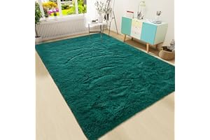 HOMORE Teal Green Rug 5x8 for Living Room, Large Teal Area Rug Modern Shag Rugs for Bedroom, Super Soft Color Rugs for Kids Room, Emerald Rug Cute Carpets for Girls Toddler Nursery Home Dorm Decor