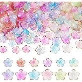 Sparkeads 360 Pcs Acrylic Bead Caps Flower Beads Floral Beads Cherry Blossom Beads Spacer Beads Assorted Loose Beads for Jewelry Making Bracelet Necklace Earring DIY Crafts Accessories