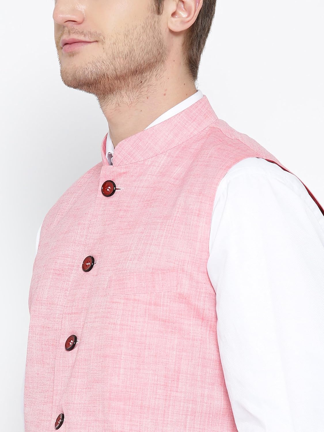 shaftesbury london men's cotton nehru jacket