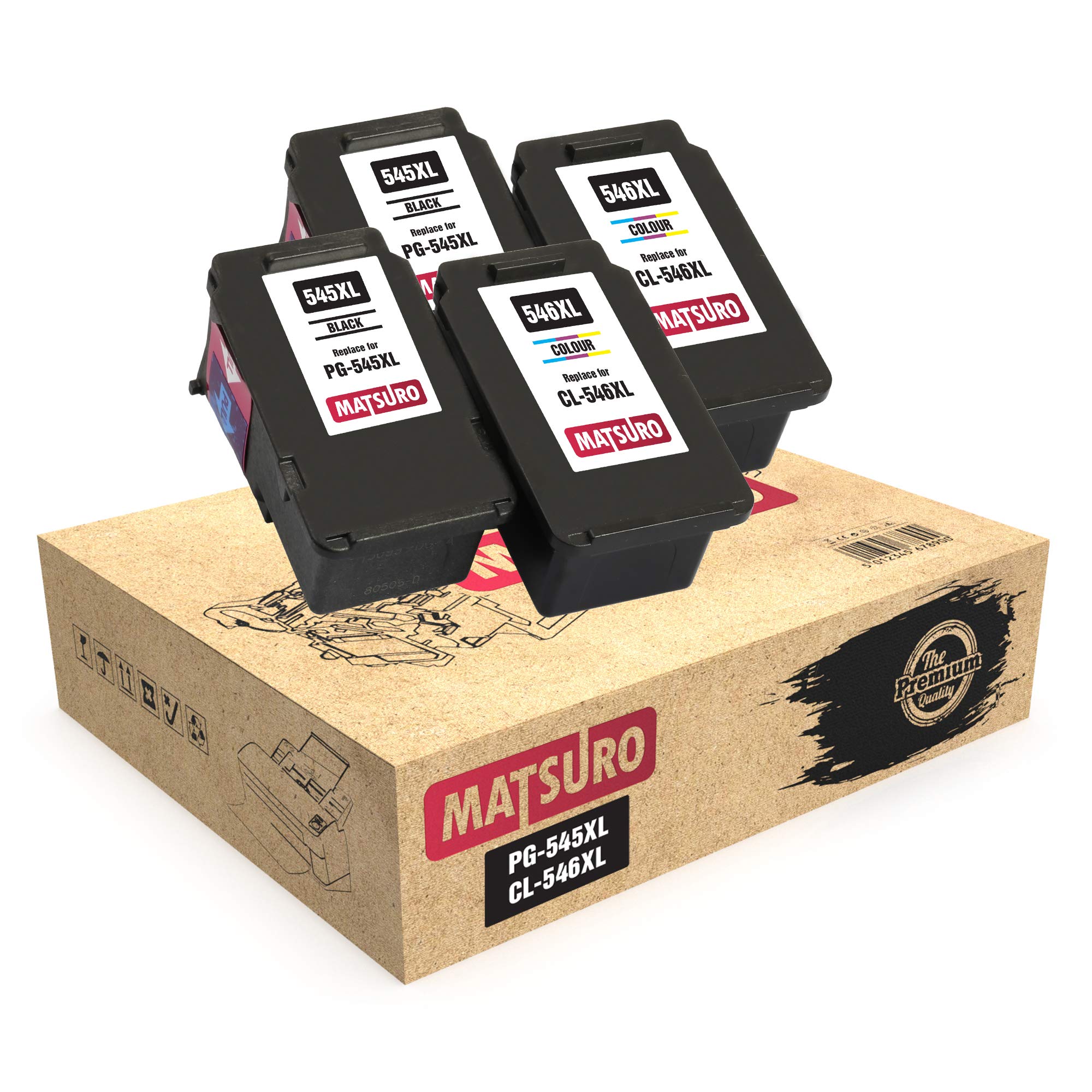 Matsuro Original | Compatible Remanufactured Ink Cartridges Replacement for CANON PG-545XL CL-546XL PG-545 CL-546 (2 SETS)