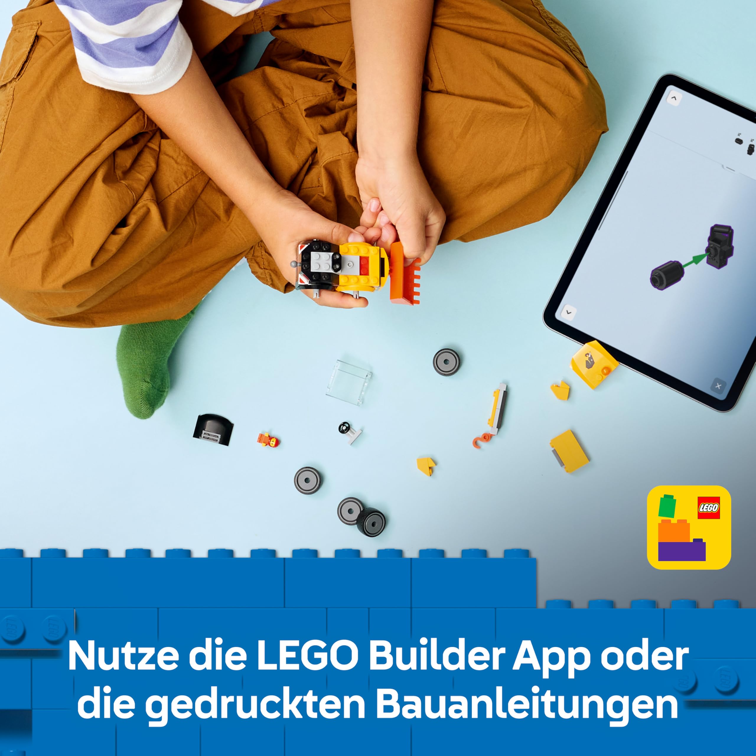 LEGO City Coole Flitzer - Radlader Baggerlader Spielzeug - Set für Baufahrzeuge mit Junior Bauarbeiter Minifigur - Mitgebsel für Partys - Kleines Geschenk zum Sammeln für Jungen ab 5 Jahren - 60483 6
