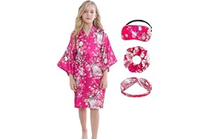 SEALINF Kids Girl's Floral Robe for Birthday Spa Parties Wedding Getting Ready Sleeping Gown