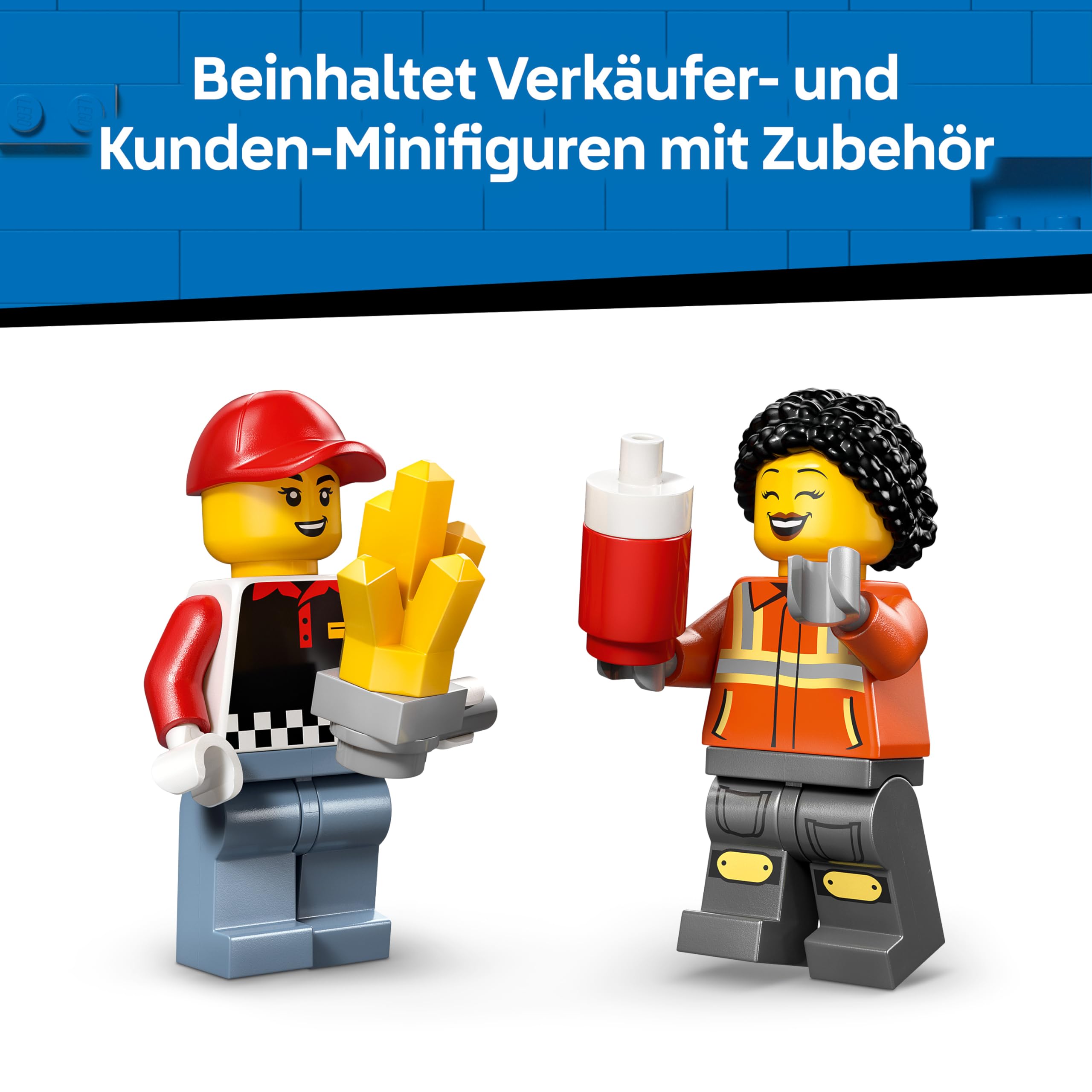 LEGO City Pommes-Truck - Spielzeug Fahrzeug Modellbau mit abnehmbarem Verkaufsbereich, 2 Minifiguren und Zubehör - Geburtstagsgeschenk für Jungen ab 5 Jahren - 60488 5