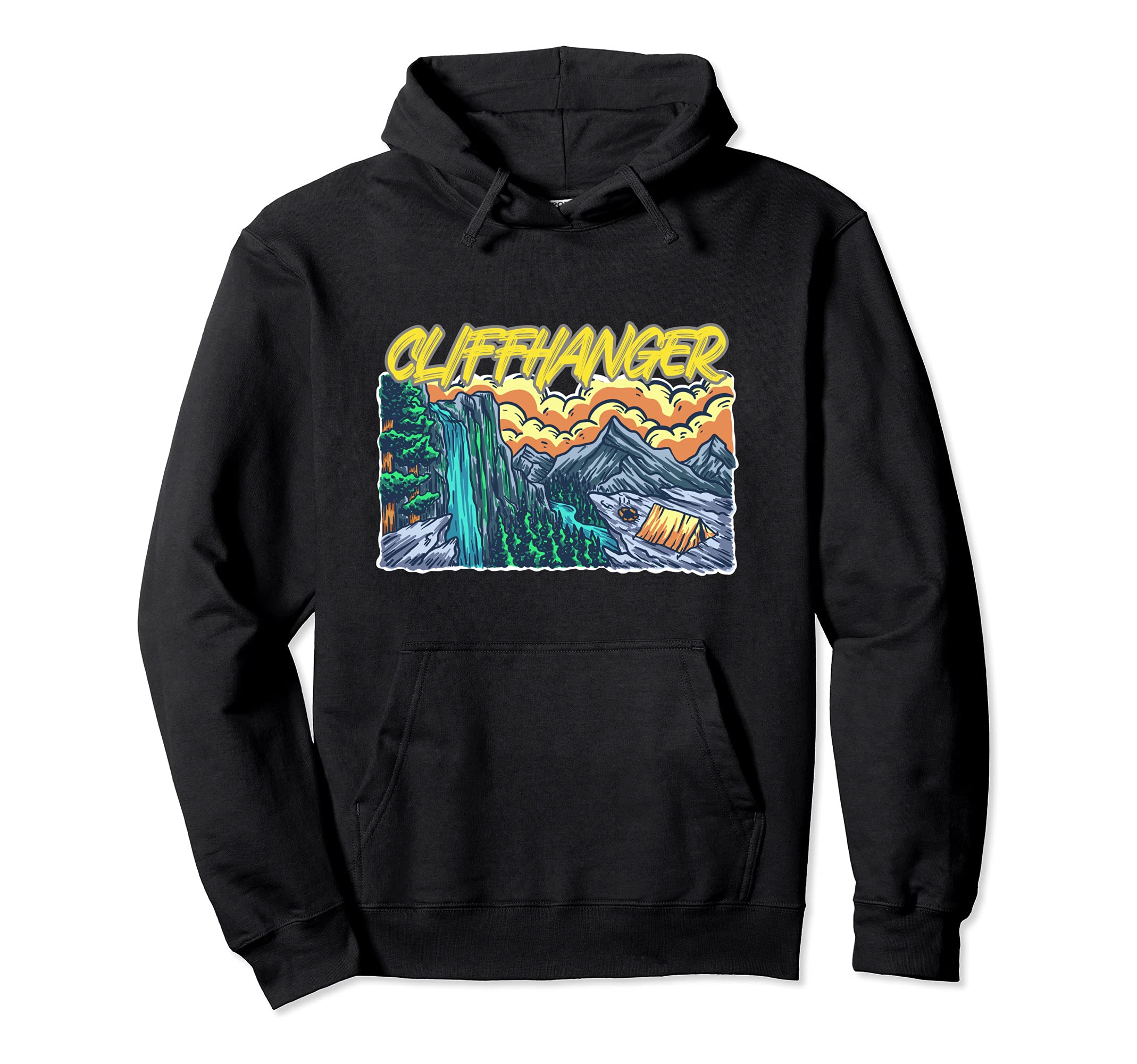Cliffhanger Hiking Fishing Tent Camping Nature Lover Pullover Hoodie