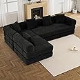 DAMAIFROM Convertible Sleeper Sofa Bed Set with Pillow, 4-in-1 Corduroy Folding Mattress Couch with Fixed-Shape Frame, Futon Fold Out Floor Sofa Cama Lounge Couch for Living Room Bedroom Studio, Black