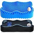 Enlarged 19.7" Gel Seat Cushion, Chair Seat Pads for Wheelchair, Gel Cushion Seat for Pressure Coccyx Sciatica Pain Relief, Egg Cushion for Car Office Chair, Cooling Cushion for Long Sitting[Blue]