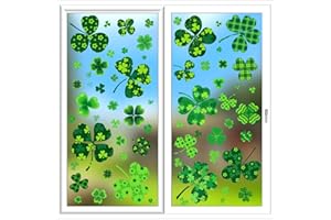 JCFIRE St Patricks Day Decorations, 119 PCS Extra Large Shamrock Stickers Window Clings Decor, St Patricks Day Accessories, Reusable Saint Party Supplies for Home Office School