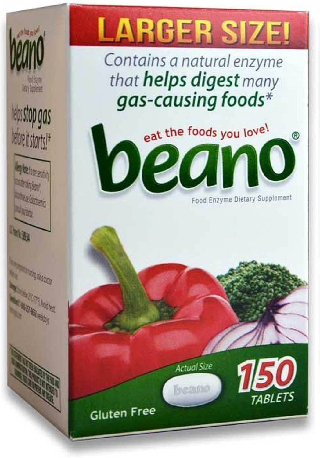Beano Digestión de alivio de gas (150 tabletas), 150 Count (Pack of 2