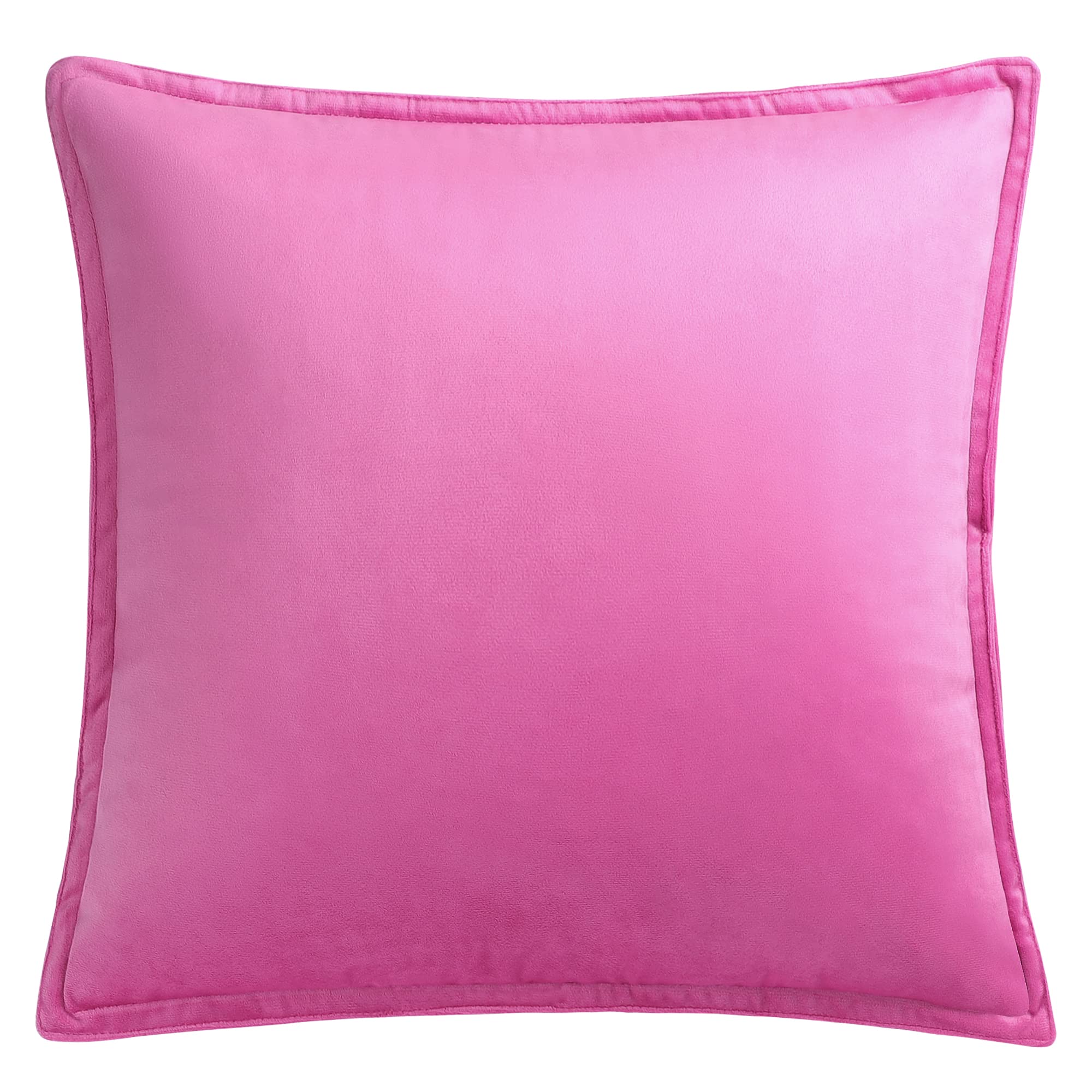 PiccoCasa Decorative Velvet Soft Cushion Covers 1PC, Square Solid Throw Pillow Covers for Sofa Couch Bedroom - 50x50cm/20x20 Inches Hidden Zipper Cushion Covers Hot Pink