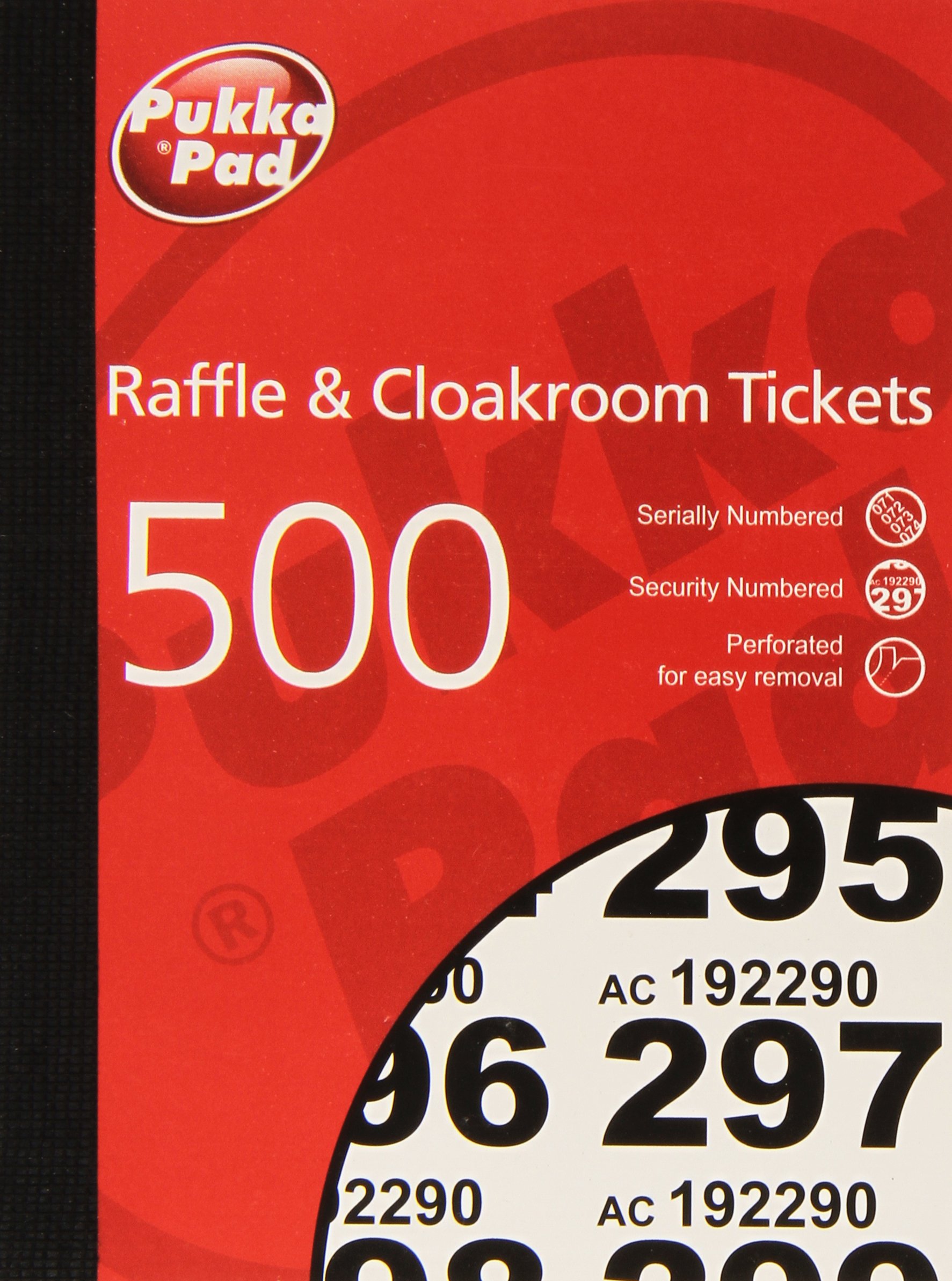 Pukka Pads Value Cloakroom 1-500 Numbered Raffle Ticket Book (Pack of 6)