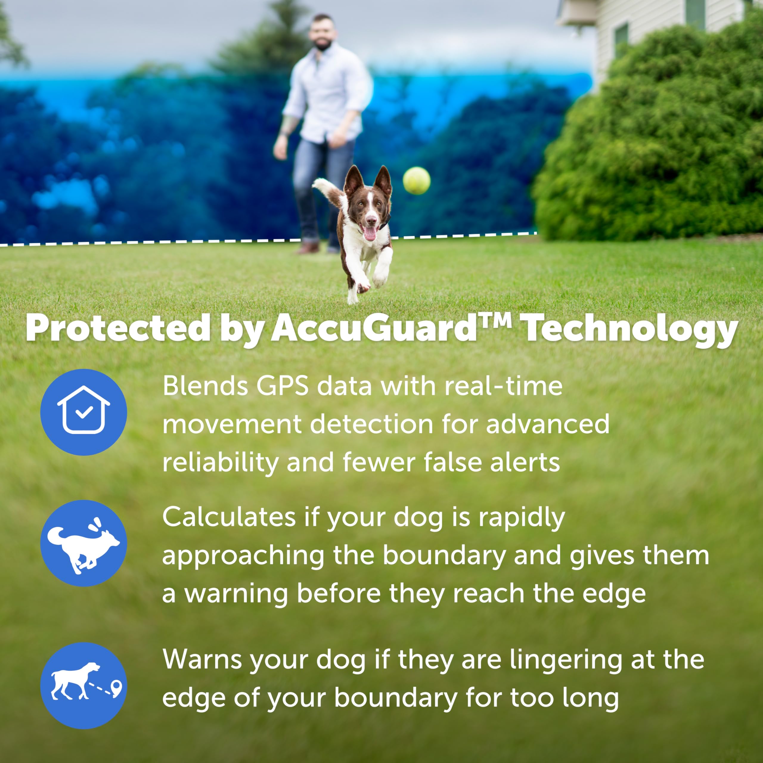PetSafe Guardian GPS Connected Customizable Fence - Subscription-Free GPS Dog Fence for Large Yards, Create Your Own Boundary for up to 8 Dogs, 10 Static Levels, Long Battery Life & Smartphone Syncing