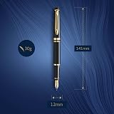 Waterman Expert Fountain Pen Gloss Black 23k Gold Trim Medium Nib Gift Box view 3