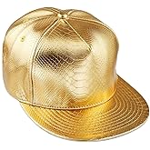 Sportmusies PU Leather Flat Brim Baseball Cap, Adjustable Hip-pop Snapback Hat, Sun Protection Outdoor Sport Caps