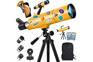 MEEZAA Telescope for Adults Astronomy Professional, 80mm Aperture 500mm Portable Refractor Telescope for Beginners, Travel As