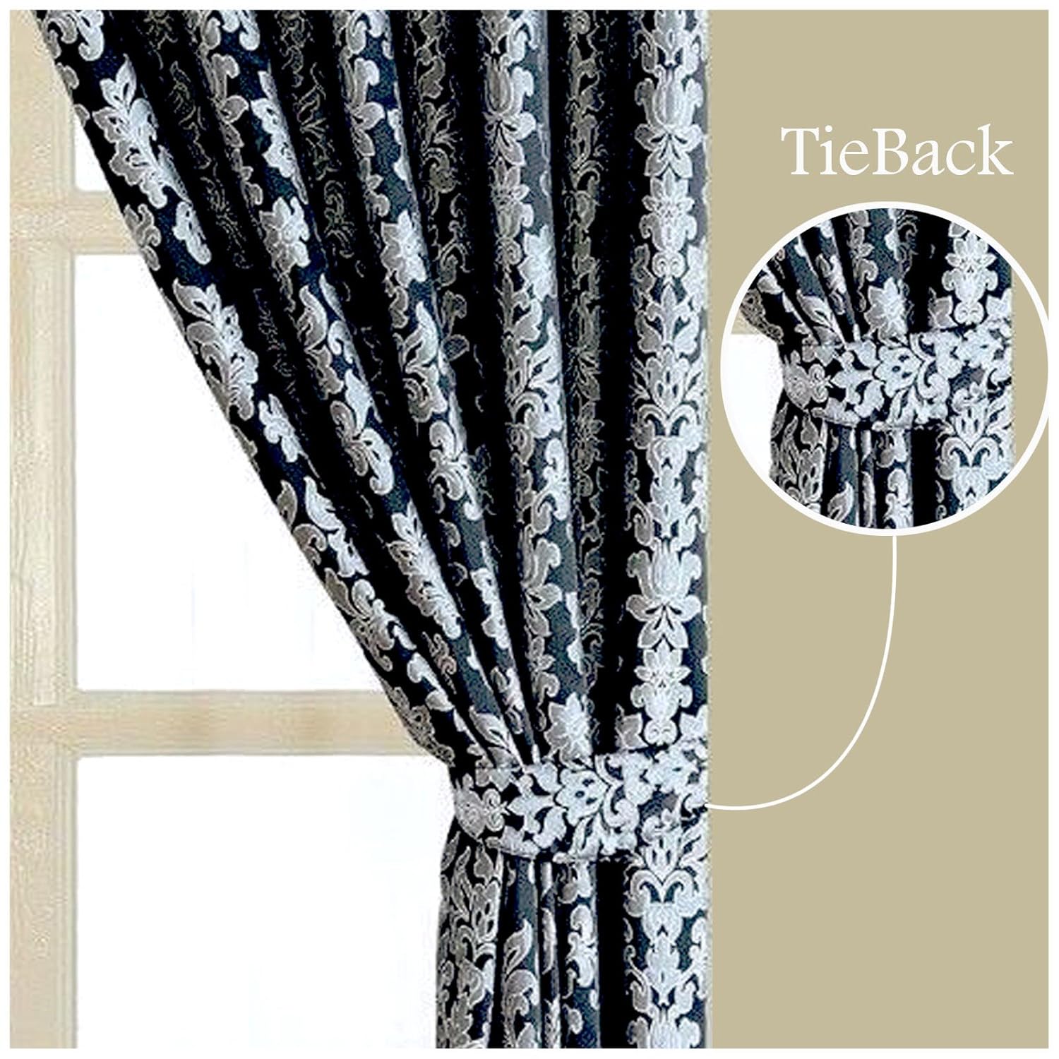Fully Lined Heavy Jacquard Ring Top Ready Made Curtains 66''X72'' & 90''X90'' eBay