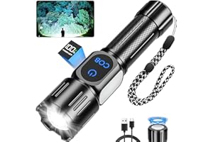 Rechargeable Flashlight High Lumens, Super Bright LED Zoomable Flashlights with LCD Display, IPX7 Waterproof, 9 Modes, High P