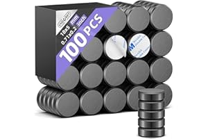 VNDUEEY 100Pcs Ceramic Magnets for Crafts, Magnets with Adhesive Backing, Small Round Discs Magnets for Refrigerator, DIY Crafts, Magnet Projects, Classroom