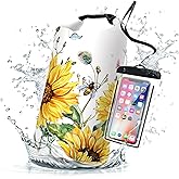 Waterproof Dry Bag,Roll Top Summer Sunflowers Small Waterproof Backpack 5L/10L/20L Floating and Lightweight Bags for Kayaking, Boating, Fishing, Swimming and Camping with Waterproof Phone Case