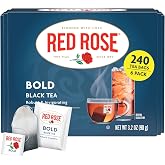 Red Rose Bold Black Tea Specially Blended Strong Tea with 40 Individually Wrapped Tea Bags Per Box (Pack of 6) Contains Caffeine Brew Hot Original Black Tea