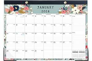 BOWCUK Desk Calendar 2024-2025 – Jan.2024 – Jun.2025, 18 Monthly Desk Calendar, Large Desk Calendar 2024, 17'' x 12'', 2024-2025 Desk/Wall Calendar with To-do Lists, Desk Pad, Ruled Blocks, Corner Protectors