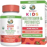 MARYRUTH'S USDA Organic Kids Multivitamin + Postbiotics Gummies, 60 Count | USDA Organic, Lactobacillus Rhamnosus, Vegan, Non