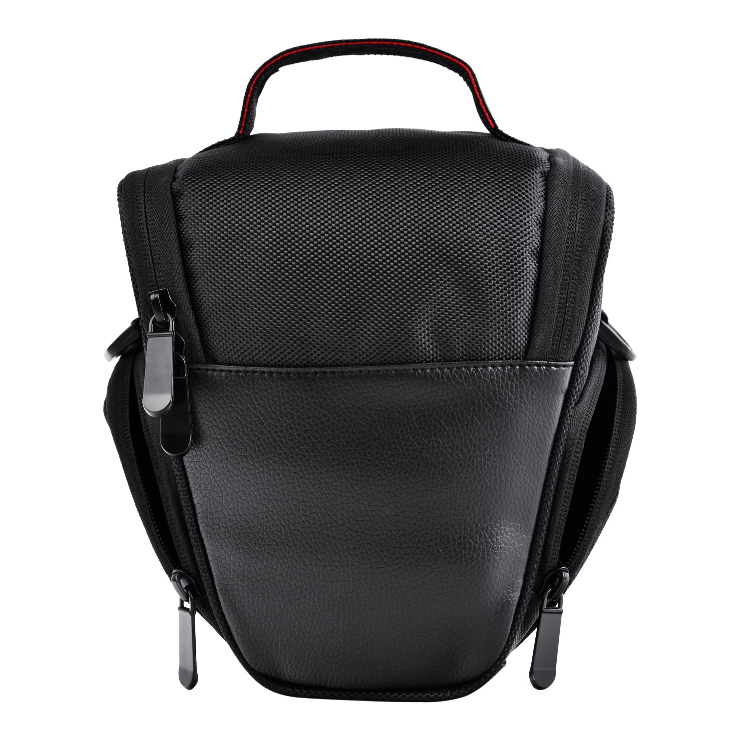 FOSOTO DSLR Camera Case Nylon Holster Bag Compatible for Nikon D3300 D3400 D3500 D5300 D5600 B700,Canon EOS Rebel XT XTi T6 T5i T3i SL2 1300D,Pentax,Sony Olympus and More - Black