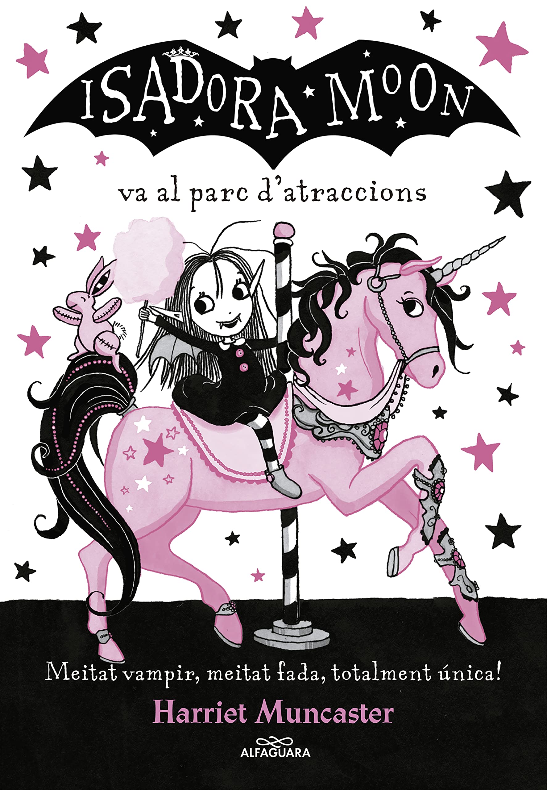 Portada de La Isadora Moon 7 - La Isadora Moon va al parc d'atraccions: Un llibre màgic amb purpurina a la coberta! (Harriet Muncaster)