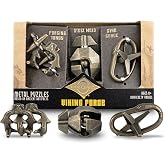 True Genius: Viking Forge - 3 Cast Metal Brainteaser Puzzles, Disentanglement Puzzle, Difficulty Level 3-5, Project Genius, Ages 8+