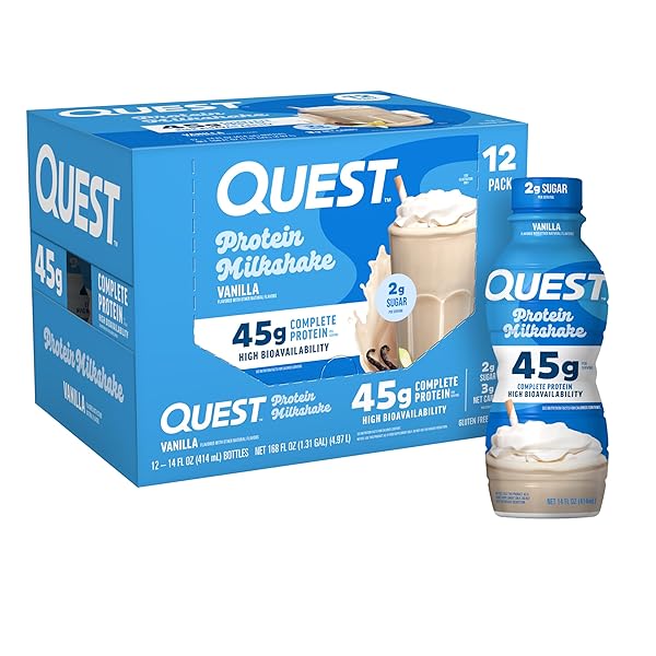 QUEST NUTRITION VANILLA PROTEIN SHAKE, 45G PROTEIN, 2G...