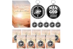 Mootycapa 20 Sets Compass Bulk Father Bible Verse Mini Compass Man of God Religious Cards Christian Cards and OPP Bags for Dad Pastors Gifts Church Nautical Travel Themed Party Decor