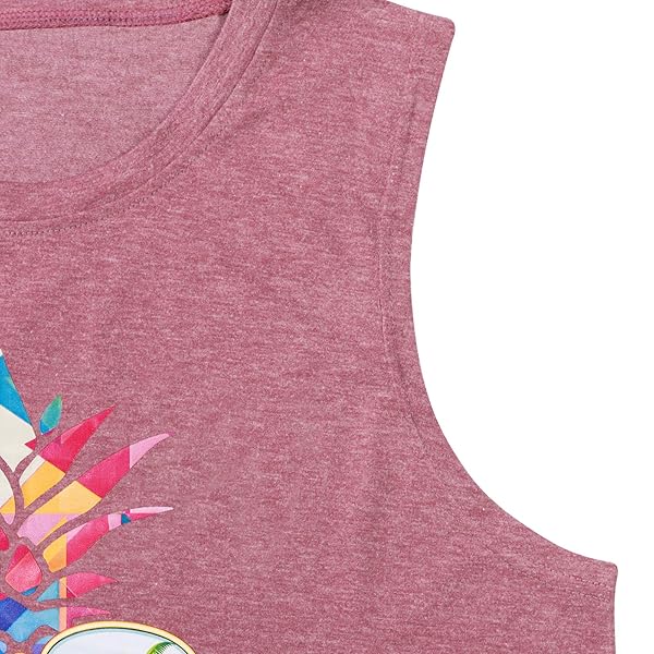 ASTANFY WOMEN PINEAPPLE SUNGLASSES BEACH TANK TOPS FUNNY GRAPHIC VEST CASUAL SUMMER SLEEVELESS TEE SHIRTS (PINK, MEDIUM)
