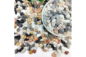 SHIZWU 2lbs Pebbles for Plants, 1/2inch Pea Gravel for Succulent Cactus Planters, Natural Polished Stones, River Rocks for Plants, Vases, Aquariums, Gardening, Mixed Color
