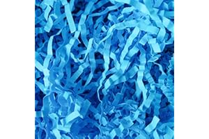 TCAIRG - 4 oz - Blue - Crinkle Cut Paper Shred Filler great for Gift Wrapping, Basket Filling, Birthdays, Weddings, Anniversaries, Valentines Day, and other occasions