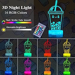POSSHE Boba Lamp, Boba Gifts, Boba 3D Night Light